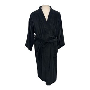 Vintage Lord & Taylor Men's One Size Heavyweight Black Terry House Kimono Robe